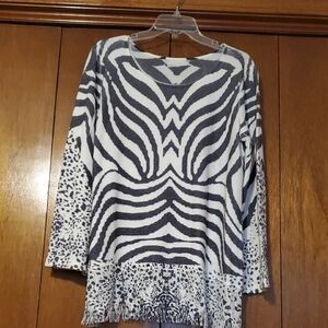 Zebra Print Long Sleeve Top